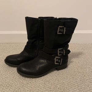 Diba Black Triple Buckle Women’s Combat Boots